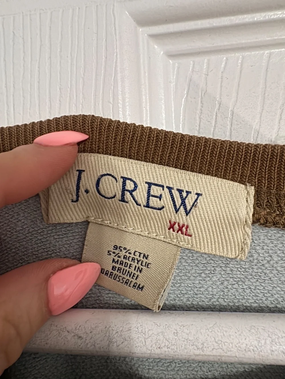 Vintage J.Crew XXL Blue/Brown Raglan Crewneck Sweatshirt
